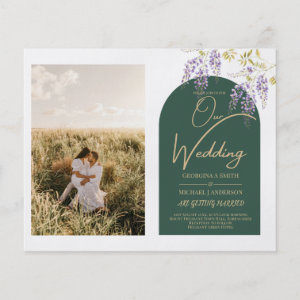 Budget All-in1 PHOTO Wedding Wisteria QR Code INV Flyer