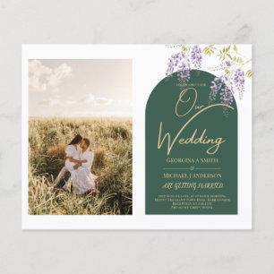Budget All-in1 PHOTO Wedding Wisteria QR Code INV Flyer