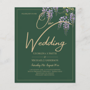 BUDGET All-in1 WISTERIA Gold Text Green WEDDING Fl Flyer