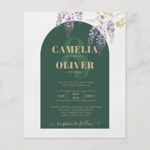 BUDGET All-in1 Wisteria Green Gold Arch Wedding Flyer