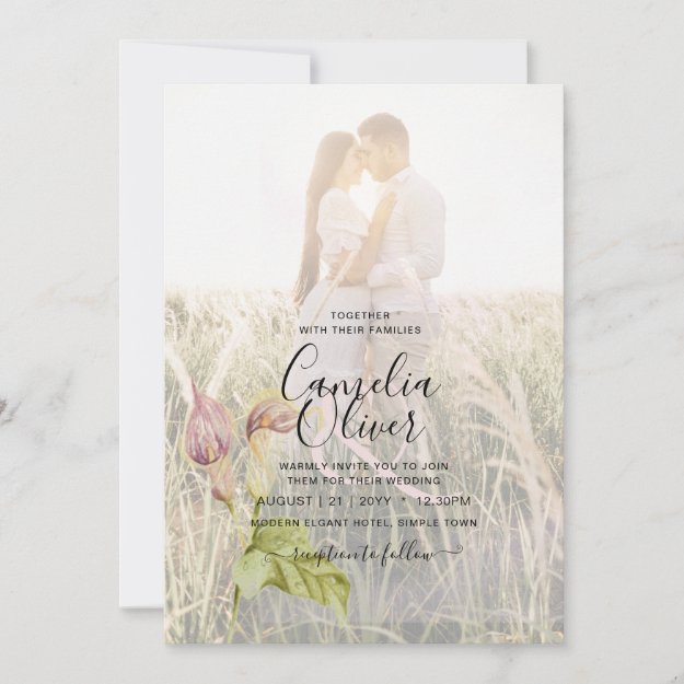 pink calla lily wedding invitations