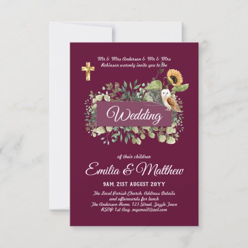 BUDGET All_in_1 Catholic Wedding Floral Owl Leaves