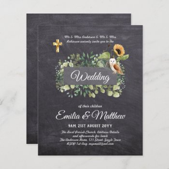 BUDGET All-in-1 Catholic Wedding Floral Owl Leaves