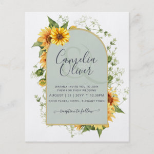 BUDGET All-in-1 Rustic Sunflowers Greenery Wedding Flyer
