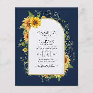 BUDGET All-in-1 Rustic Sunflowers Greenery Wedding Flyer