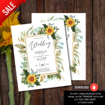 BUDGET All-in-1 Rustic Sunflowers Greenery Wedding