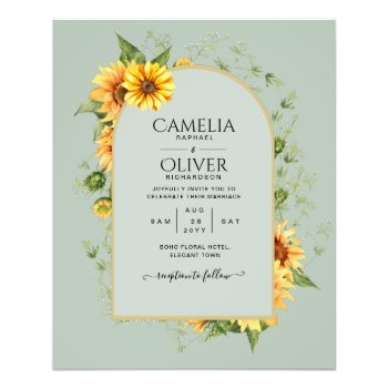 BUDGET All-in-1 Rustic Sunflowers Greenery Wedding Flyer
