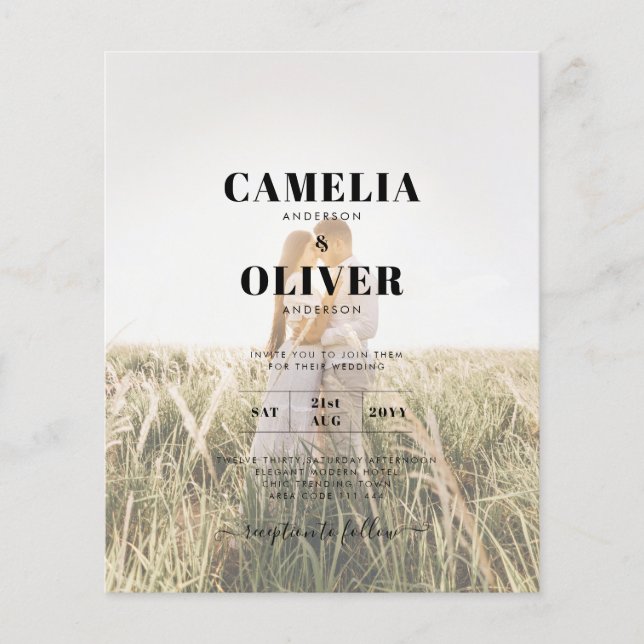 Budget All-in-1 Rustic Terracotta GOLD Wedding Flyer (Front)