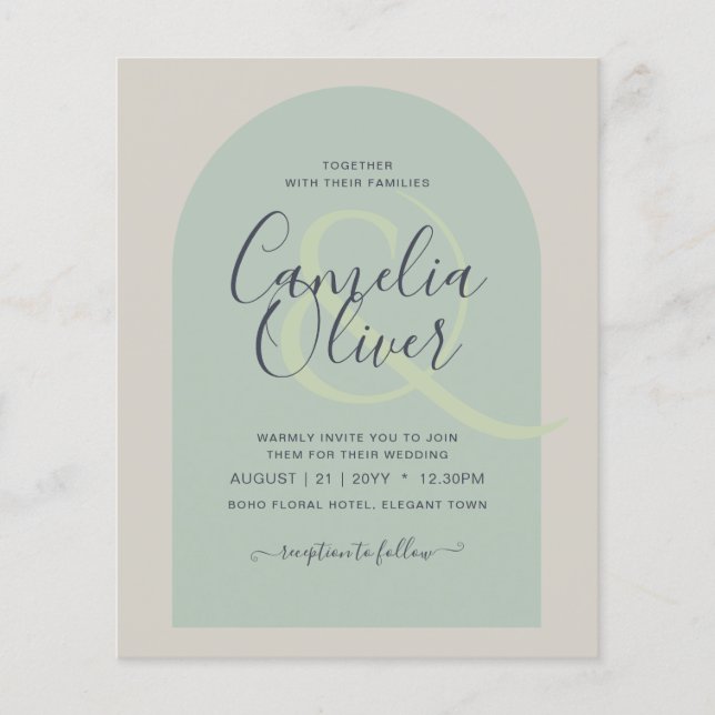 BUDGET All-in-1 Wedding Script Ampersand Arch Flyer (Front)