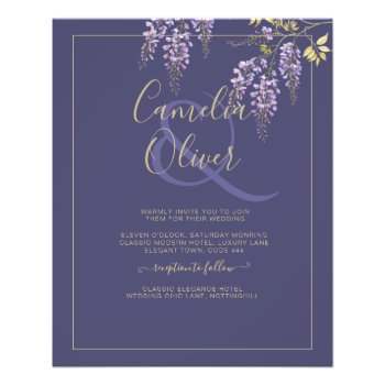 BUDGET All-In-1 Wisteria Dusty Purple Gold Wedding Flyer
