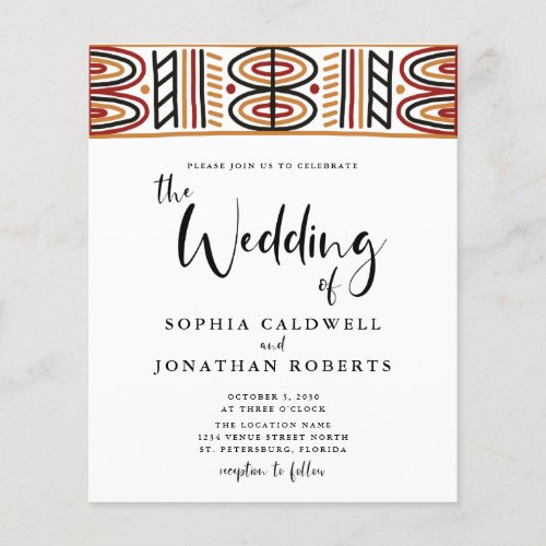 Budget All in One African Motif Wedding Invitation