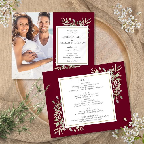 Budget All In One Burgundy Foliage Photo Wedding