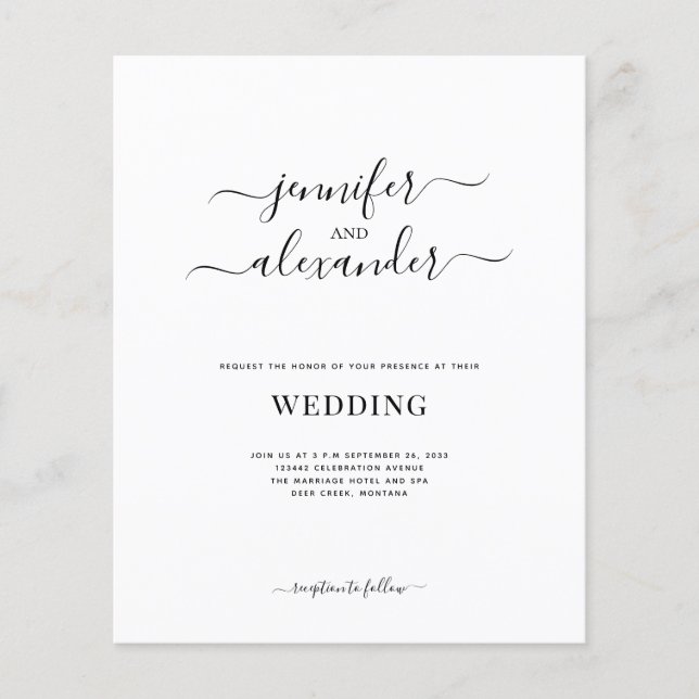 Budget All In One Calligraphy Wedding (Front)
