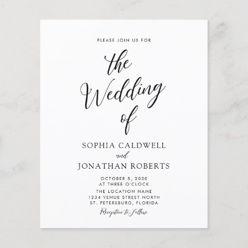 Budget All in One Calligraphy Wedding Invitation