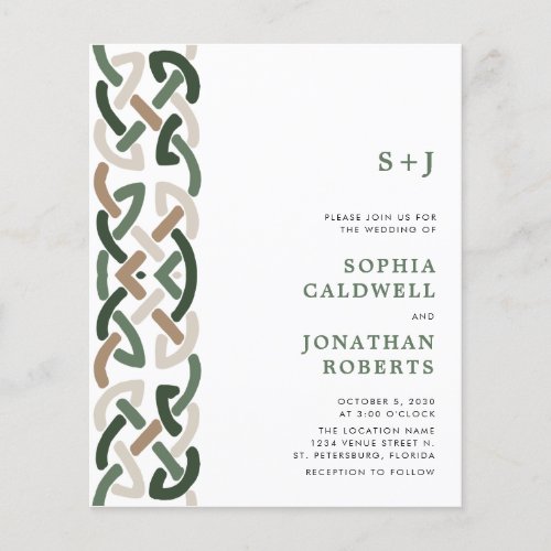 Budget All in One Celtic Knot Motif Wedding Invite