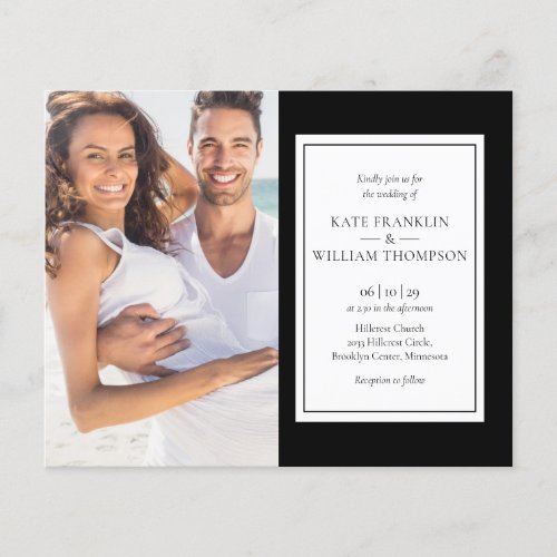 Budget All In One Classic Photo Wedding Invite