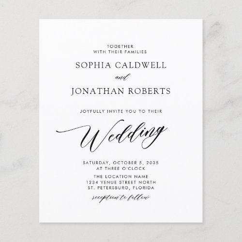 Budget All in One Elegant Calligraphy Wedding