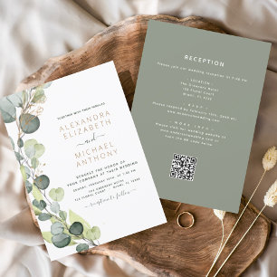 Budget All in One Eucalyptus QR Code Wedding