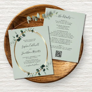 Budget All in One Eucalyptus Sage Wedding Flyer
