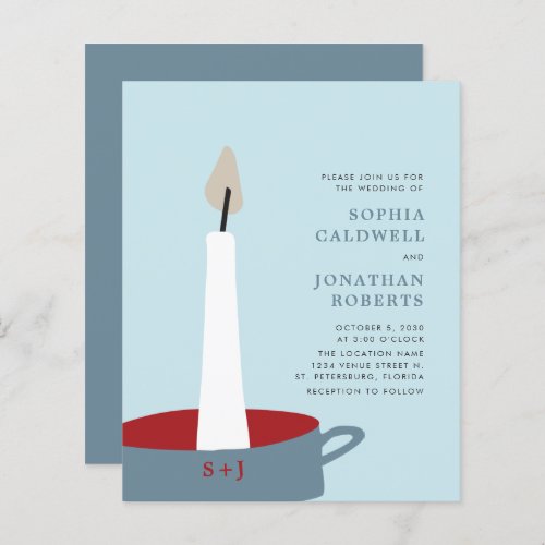 Budget All in One Holiday Candle Wedding Invite