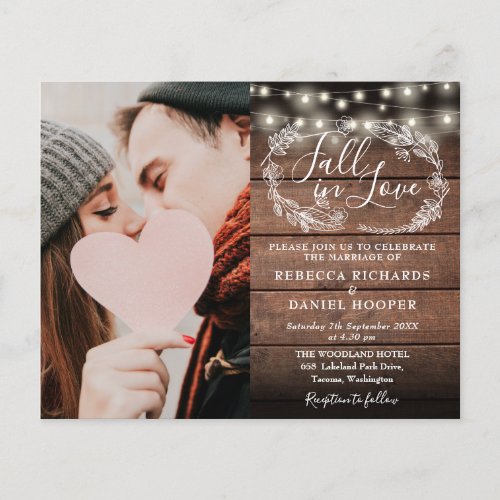 Budget All In One Photo Fall Wedding Invite