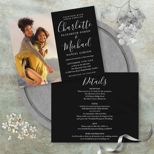 Budget All In One Photo Wedding Invitation