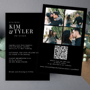Budget all in one QR RSVP photo wedding Invitation