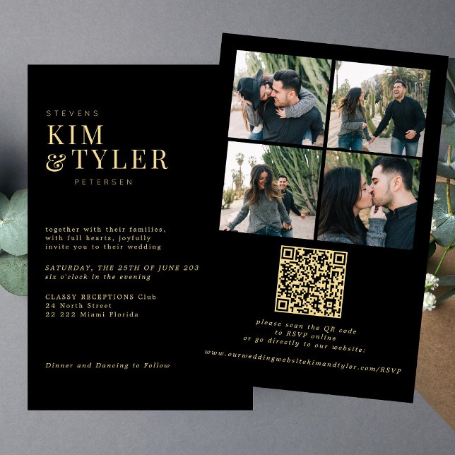 Budget all in one QR RSVP photo wedding Invitation (Creator Uploaded)