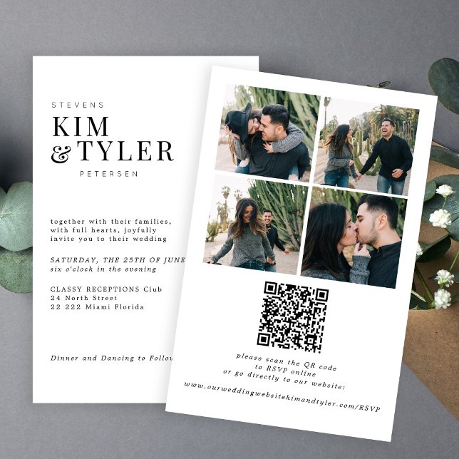 Budget all in one QR RSVP photo wedding Invitation (Creator Uploaded)