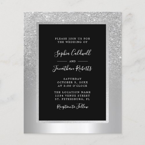 Budget All in One Silver Foil Wedding Invitation