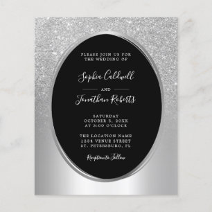 Budget All in One Silver Foil Wedding Invitation