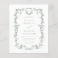 Budget All In One Victorian QR Code Green Wedding | Zazzle