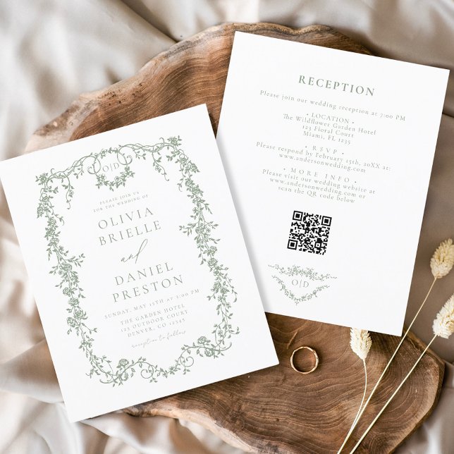 Budget All In One Victorian QR Code  Green Wedding Flyer (Creator Uploaded)