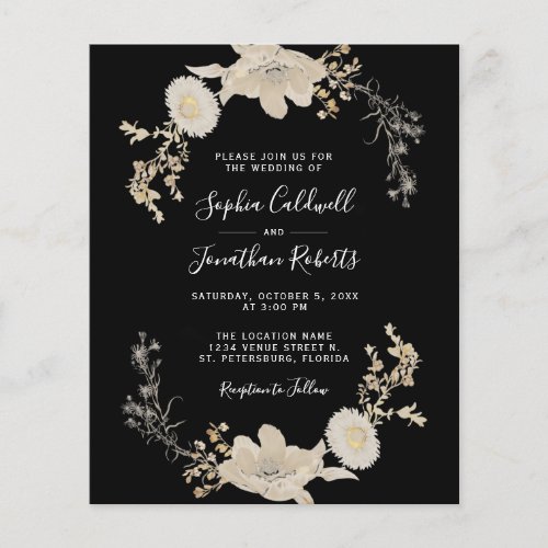 Budget All in One Vintage Floral Wedding Invite