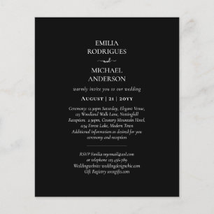 Budget All in One Wedding RSVP Details Registry Flyer