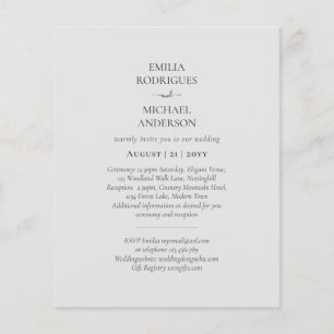 Budget All in One Wedding RSVP Details Registry Flyer