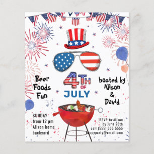 BUDGET American Flag 4th of JULY BBQ Party Invite Flyer