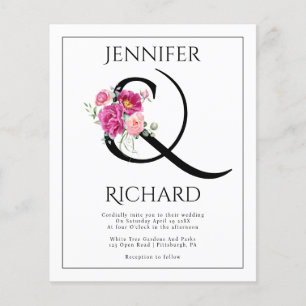BUDGET Ampersand, eucalyptus QR wedding invitation Flyer