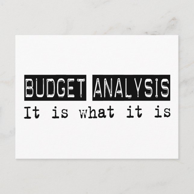 Budget Analysis It Is Postcard (Front)