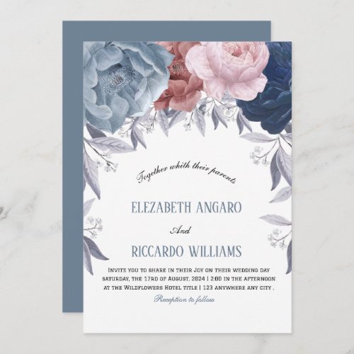 Budget  and Elegant  Beige Magnolia Floral Wedding Invitation
