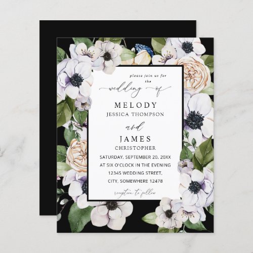 Budget Anemone White Floral Wedding _ Black
