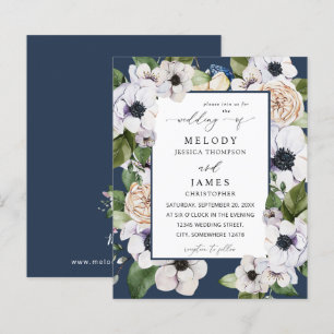 Budget Anemone White Floral Wedding - Blue