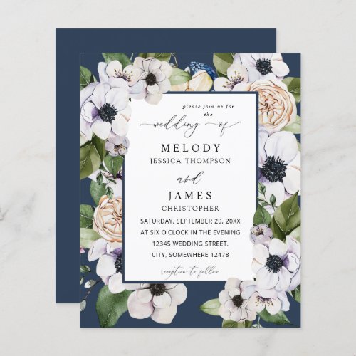 Budget Anemone White Floral Wedding _ Blue