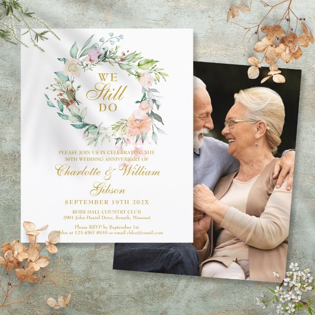 Budget Anniversary Vow Renewal Photo Invitation (Budget Anniversary Vow Renewal Photo Invitation)