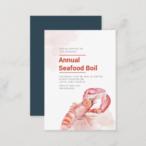 Budget Annual Family Seafood Lobster Boil Note Card