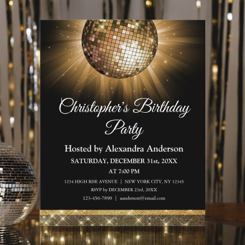 Budget Any Age Birthday Party Gold Disco Ball