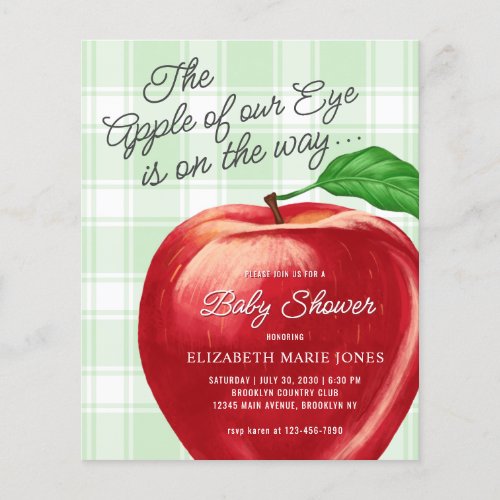 Budget Apple of our Eye Baby Shower Invitation