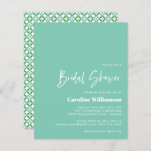 Budget Aqua Blue Mid Mod Geometric Bridal Shower