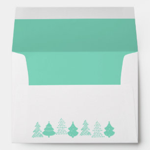 Budget Aqua-Lined White Christmas Card Envelope