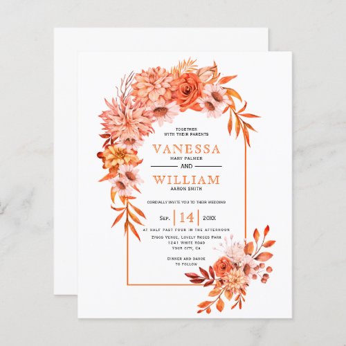 BUDGET Arch and flowers QR code fall wedding